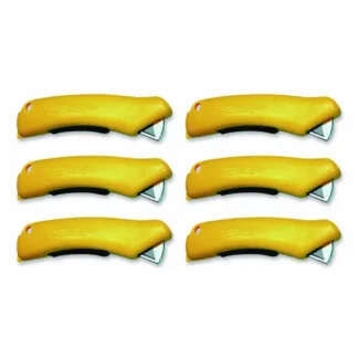 CrewSafe X-traSafe CU Safety Utility Knife, Plastic Handle, Yellow, 6/Pack