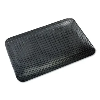 Crown Industrial Deck Plate Anti-Fatigue Mat, Vinyl, 24 x 36, Black