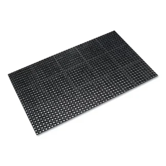 Crown Safewalk Heavy-Duty Anti-Fatigue Drainage Mat, 36" x 60", Black