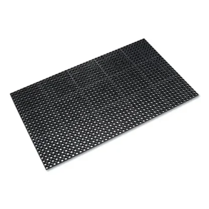 Crown Safewalk Heavy-Duty Anti-Fatigue Drainage Mat, 36" x 60", Black