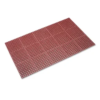 Crown Safewalk Heavy-Duty Anti-Fatigue Drainage Mat, Grease-Proof, 36 x 60, Terra Cotta