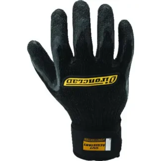 Cut Resist Ply Coated Glove with Elastic Cuff, Extra-Large, Black, 1 Pair