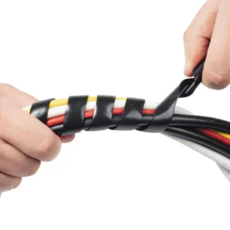 D-Line® Cable Tidy Wrap, Black, 98" Length, Expands 0.25" to 2" Diameter