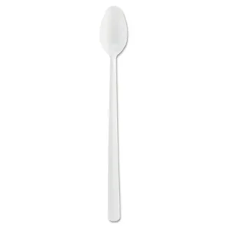 Dart® Bonus Polypropylene Utensils, Soda Spoon, Plastic, 8", White, 1,000/Carton