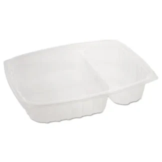 Dart® ClearPac Containers, 2-Compartment, 32.8 oz, Clear, Plastic, 63/Pack, 4 Packs/Carton