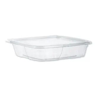 Dart® ClearPac SafeSeal Tamper-Resistant/Evident Containers, Flat Lid, 35 oz, Clear, Plastic, 100/Bag, 2 Bags/Carton