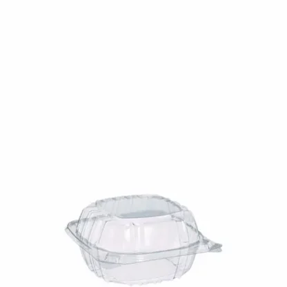 Dart® ClearSeal Hinged-Lid Plastic Containers, Clear, Plastic, 125/Pack, 4 Packs/Carton