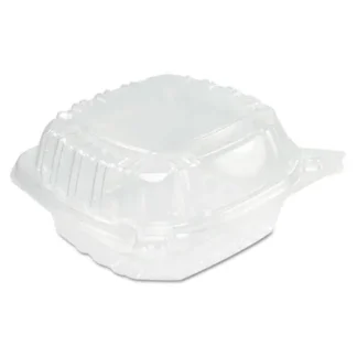 Dart® ClearSeal Hinged-Lid Plastic Sandwich Container, 13.8 oz, Clear, 500/Carton