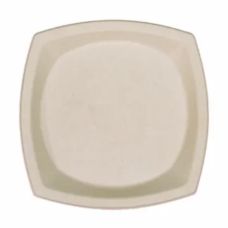 Dart® Compostable Molded Fiber Dinnerware Plate, ProPlanet Seal, 10" Square, Tan, 125/Pack