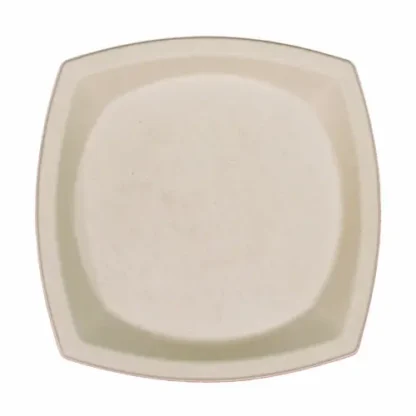 Dart® Compostable Molded Fiber Dinnerware Plate, ProPlanet Seal, 10" Square, Tan, 125/Pack