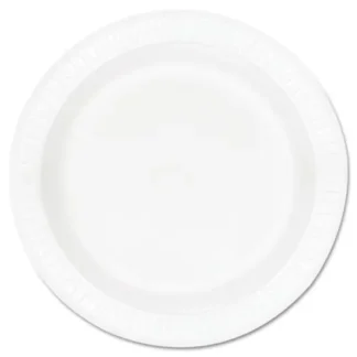 Dart® Concorde Foam Plate, 9" dia, White, 125/Pack, 4 Packs/Carton