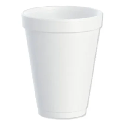Dart® Foam Drink Cups, 12 oz, White, 25/Bag, 40 Bags/Carton