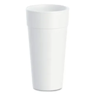 Dart® Foam Drink Cups, Hot/Cold, 24 oz, White, 25/Bag, 20 Bags/Carton