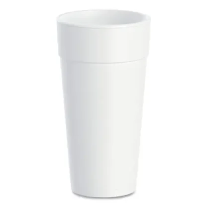 Dart® Foam Drink Cups, Hot/Cold, 24 oz, White, 25/Bag, 20 Bags/Carton