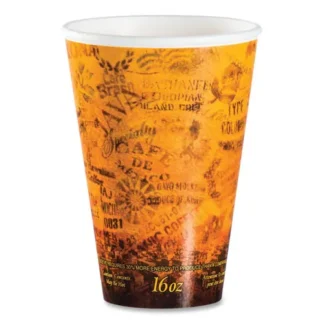 Dart® Fusion Escape Foam Hot/Cold Cups, 16 oz, Brown/Black, 1,000/Carton