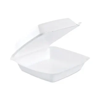 Dart® Insulated Foam Hinged Lid Containers, White, 100/Pack, 2 Packs/Carton