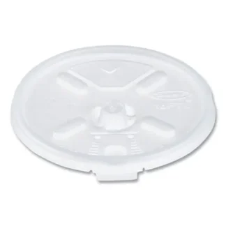 Dart® Lift n' Lock Plastic Hot Cup Lids With Straw Slot, Fits 12 oz to 24 oz Hot Cups, Plastic, Translucent, 100/Pack, 10 Packs/CT