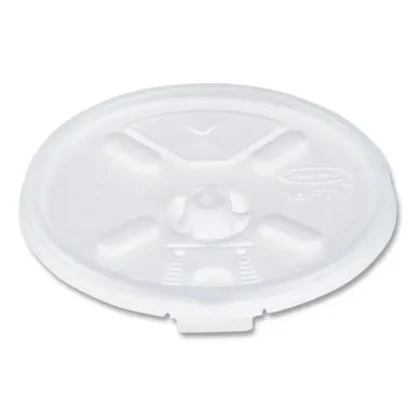 Dart® Lift n' Lock Plastic Hot Cup Lids With Straw Slot, Fits 12 oz to 24 oz Hot Cups, Plastic, Translucent, 100/Pack, 10 Packs/CT