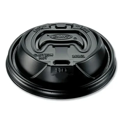 Dart® Optima Reclosable Lid, Fits 12 oz to 24 oz Hot Cups, Plastic, Black, 100/Pack, 10 Packs/Carton