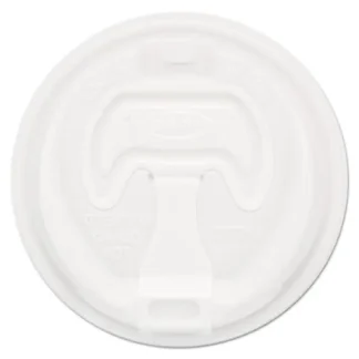 Dart® Optima Reclosable Lid, Fits 12 oz to 24 oz Hot Cups, Plastic, White, 100/Pack, 10 Packs/Carton