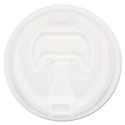Dart® Optima Reclosable Lid, Fits 12 oz to 24 oz Hot Cups, Plastic, White, 100/Pack, 10 Packs/Carton