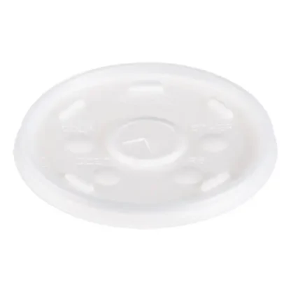 Dart® Plastic Lids, Straw-Slot, Fits 12 oz to 24 oz Hot/Cold Foam Cups, Translucent, 100/Pack, 10 Packs/Carton