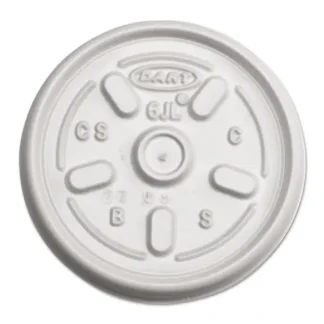 Dart® Plastic Lids for Foam Containers, Vented, Fits 3.5 oz to 6 oz, White