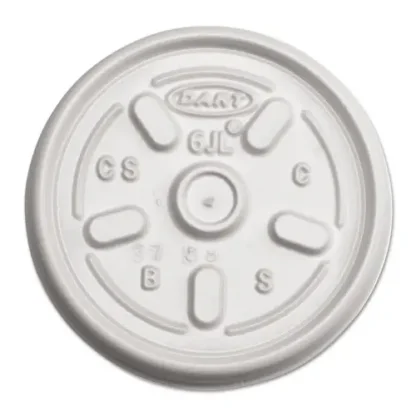 Dart® Plastic Lids for Foam Containers, Vented, Fits 3.5 oz to 6 oz, White