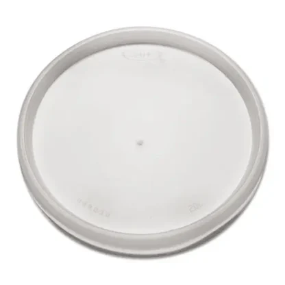 Dart® Plastic Lids for Foam Cups, Bowls and Containers, Flat, Vented, Fits 6 oz to 32 oz, Translucent, 100/Pack, 10 Packs/Carton