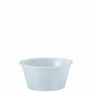 Dart® Polystyrene Portion Cups, 2 oz, Plastic, Translucent, 250/Bag, 10 Bags/Carton