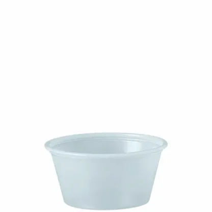 Dart® Polystyrene Portion Cups, 2 oz, Plastic, Translucent, 250/Bag, 10 Bags/Carton