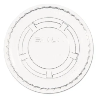 Dart® Portion/Souffle Cup Lids, Fits 0.5 oz to 1 oz Portion Cups, Plastic, Clear, 125/Pack, 20 Packs/Carton