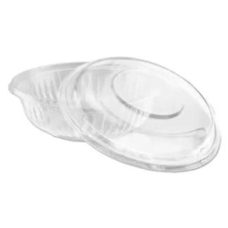 Dart® PresentaBowls Bowl/Lid Combo-Paks, 24 oz, Clear Plastic Bowls with Lids, 63/Pack, 2 Packs/Carton