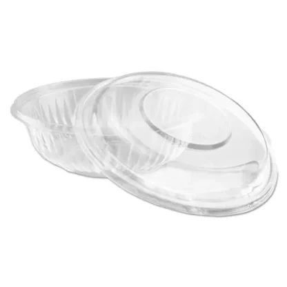 Dart® PresentaBowls Bowl/Lid Combo-Paks, 24 oz, Clear Plastic Bowls with Lids, 63/Pack, 2 Packs/Carton