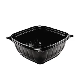 Dart® PresentaBowls Pro Black Square Bowls, 12 oz, Plastic, Black, 63/Bag, 8 Bags/Carton