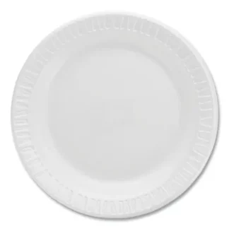 Dart® Quiet Classic Laminated Foam Dinnerware Plates, 6" Diameter, White, 125/Pack, 8 Packs/Carton