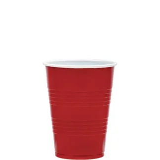 Dart® SOLO Party Plastic Cold Drink Cups, 16 oz, Red, 24/Pack, 25 Packs/Carton