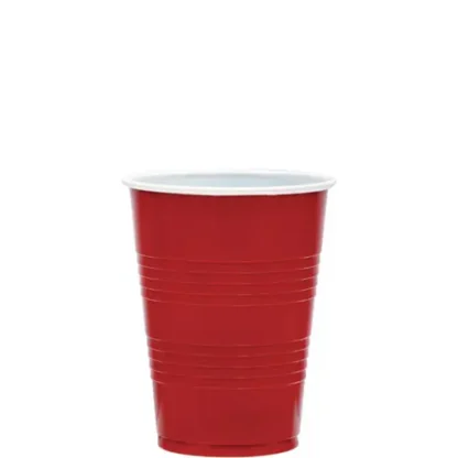 Dart® SOLO Party Plastic Cold Drink Cups, 16 oz, Red, 24/Pack, 25 Packs/Carton