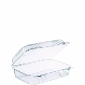 Dart® StayLock Clear Hinged Lid Containers, Oblong, 6.81 x 9.4 x 3.1, Plastic