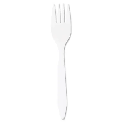 Dart® Style Setter Mediumweight Plastic Forks, White, 1,000/Carton