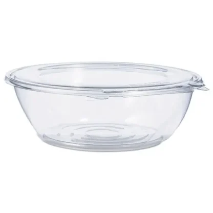 Dart® Tamper-Resistant, Tamper-Evident Food Storage Bowls with Flat Lid, 48 oz, Clear, Plastic, 100/Carton
