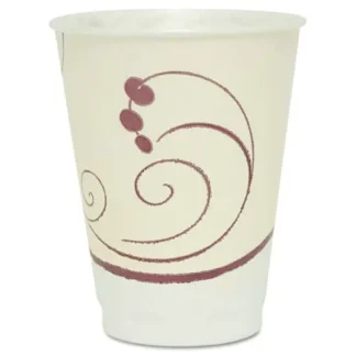 Dart® Trophy Plus Dual Temperature Insulated Cups, Symphony Design, 12 oz, Beige, 100/Pack