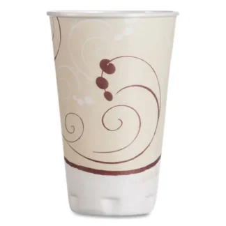 Dart® Trophy Plus Dual Temperature Insulated Cups, Symphony Design, 16 oz, Foam, Beige, 50/Pack, 15 Packs/Carton