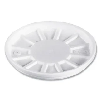 Dart® Vented Foam Lids, Fits 6 oz to 32 oz Hot Cups, White, 50/Pack, 10 Packs/Carton