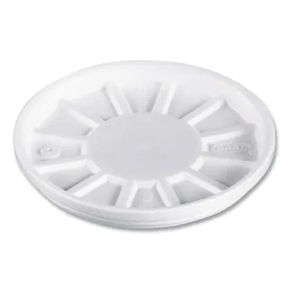 Dart® Vented Foam Lids, Fits 6 oz to 32 oz Hot Cups, White, 50/Pack, 10 Packs/Carton