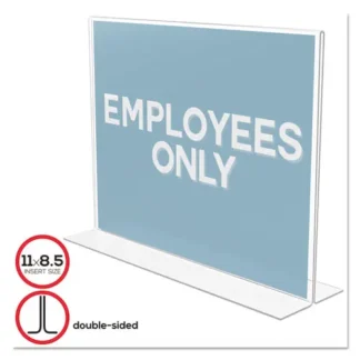 deflecto® Classic Image Double-Sided Sign Holder, Clear, 11" x 8.5" Insert