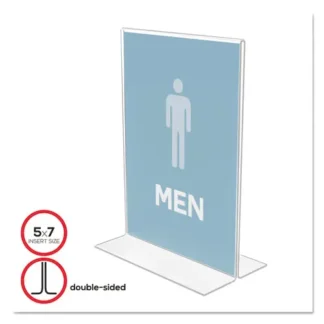 deflecto® Classic Image Double-Sided Sign Holder, Clear, 5 x 7 Insert