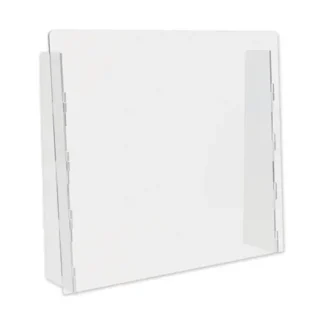 deflecto® Counter Top Barrier with Full Shield, Acrylic, Clear, 2/Carton