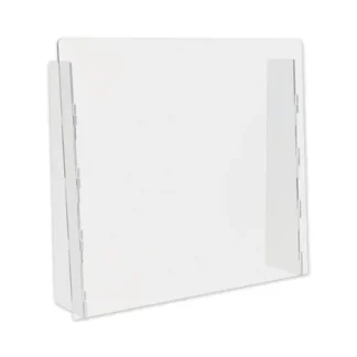 deflecto® Counter Top Barrier with Full Shield, Polycarbonate, Clear, 2/Carton