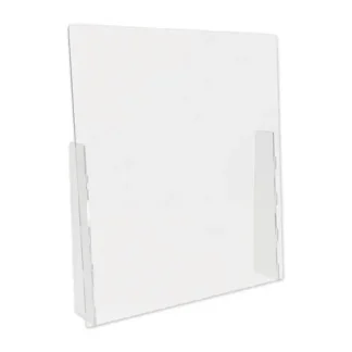deflecto® Counter Top Barrier with Full Shield, 31.75" x 6" x 36", Acrylic, Clear, 2/Carton
